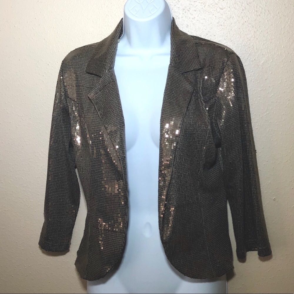 Shasa Bronze Sequin Blazer Size L💛